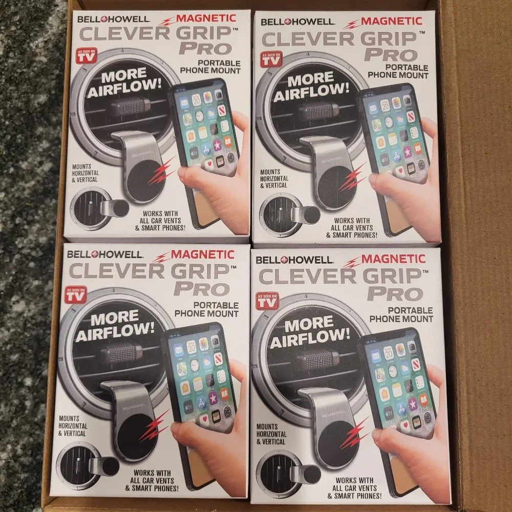 Bell+Howell Clever Grip Pro, Magnetic Portable Phone holder 4 PACK! NEW!
